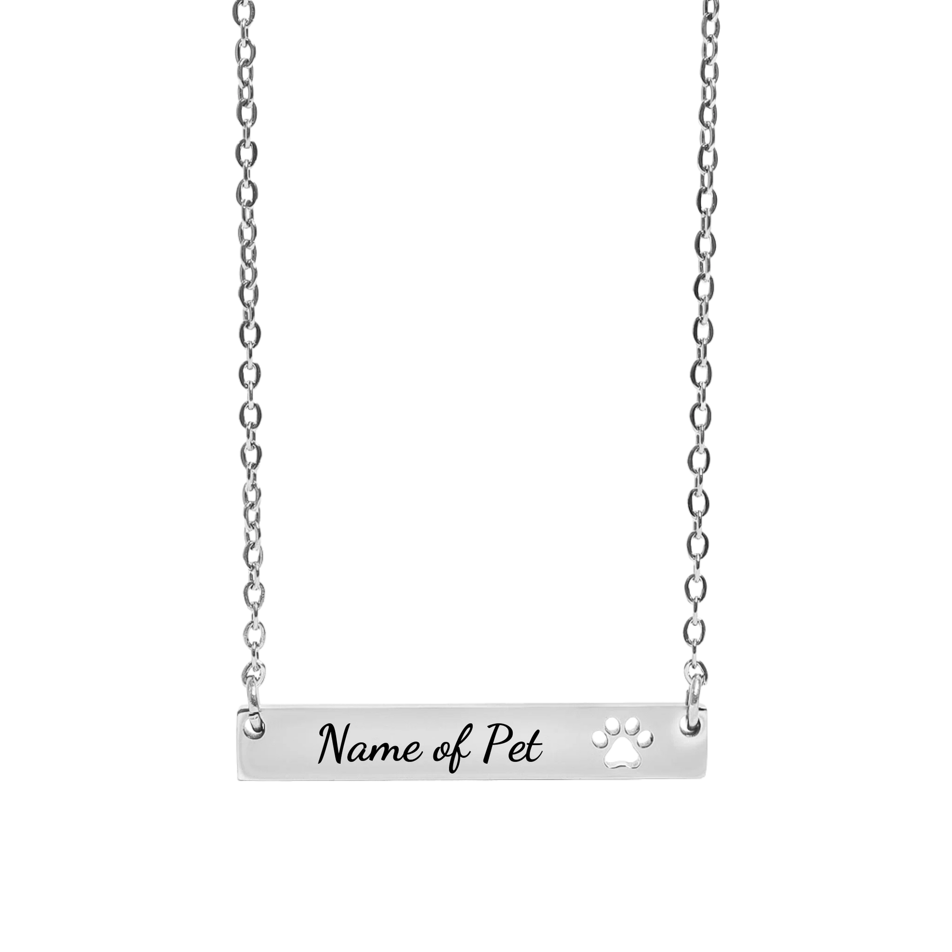 CutoutPawBarNecklace_Front_StainlessSteel