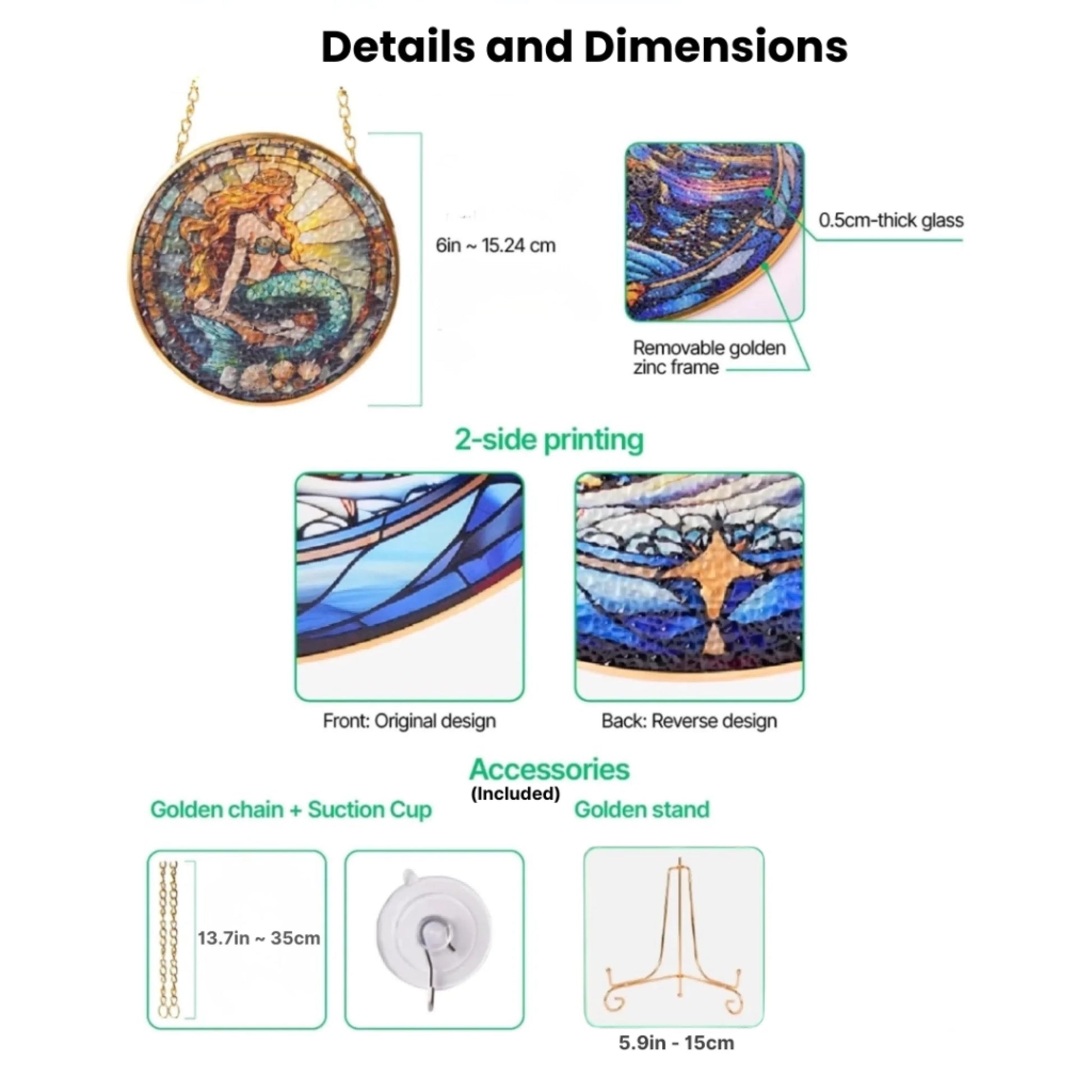 Details and Dimensions with stand included