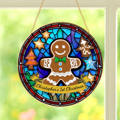 Stained Glass Wintery with Scroll